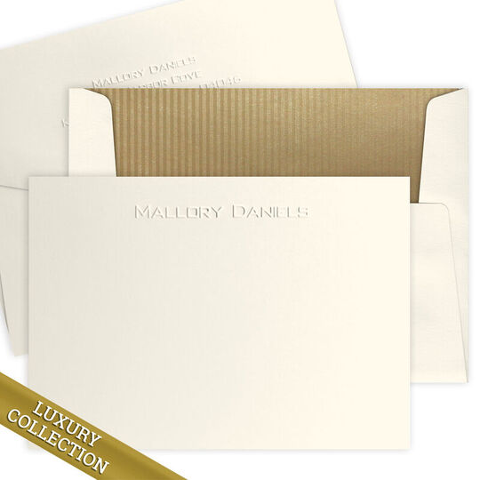 Luxury Mallory Flat Note Card Collection - Embossed